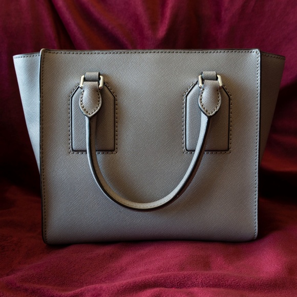 MK Selby Medium Leather Satchel Pearl Grey - Picture 2 of 7